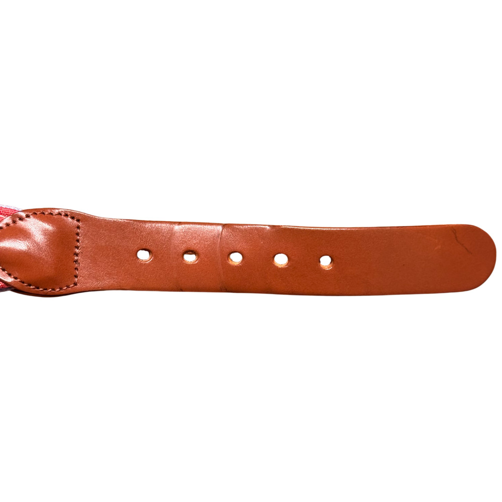 Leather Man Ltd Men's Sz 36 Multi Color Stripe Leather Belt Preppy - Picture 6 of 10